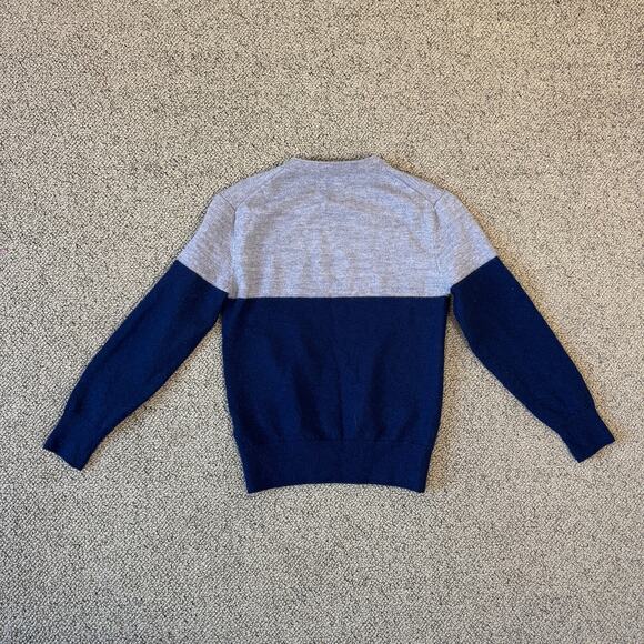 Slate Stone Wool Crewneck Color Block Long Sleeve Sweater US Men's S - Picture 2 of 7